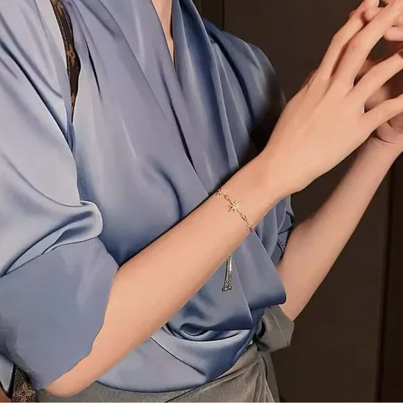 18K Star Celestial Gold Women’s Bracelet 8” - Picture 6 of 6